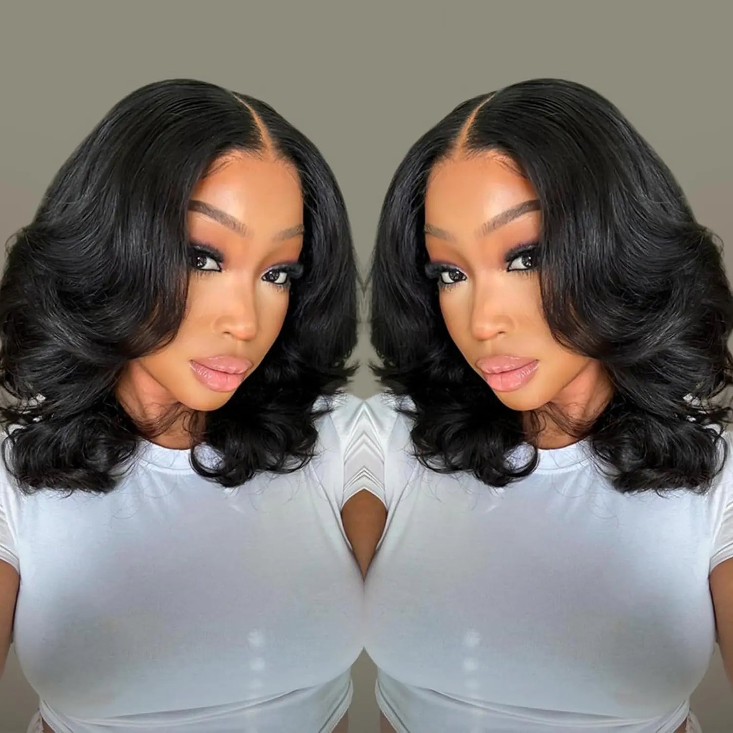 Bob Wig Human Hair 13x4 Frontal Lace Wig Body Wave HD