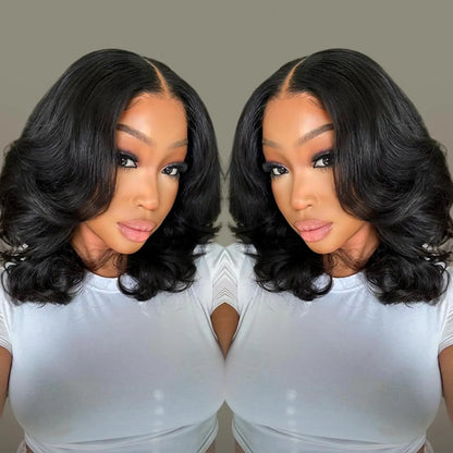 Bob Wig Human Hair 13x4 Frontal Lace Wig Body Wave HD