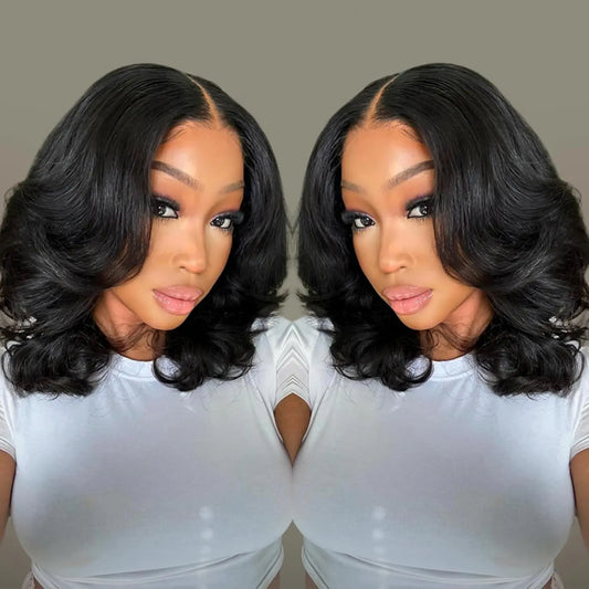 Bob Wig Human Hair 13x4 Frontal Lace Wig Body Wave HD