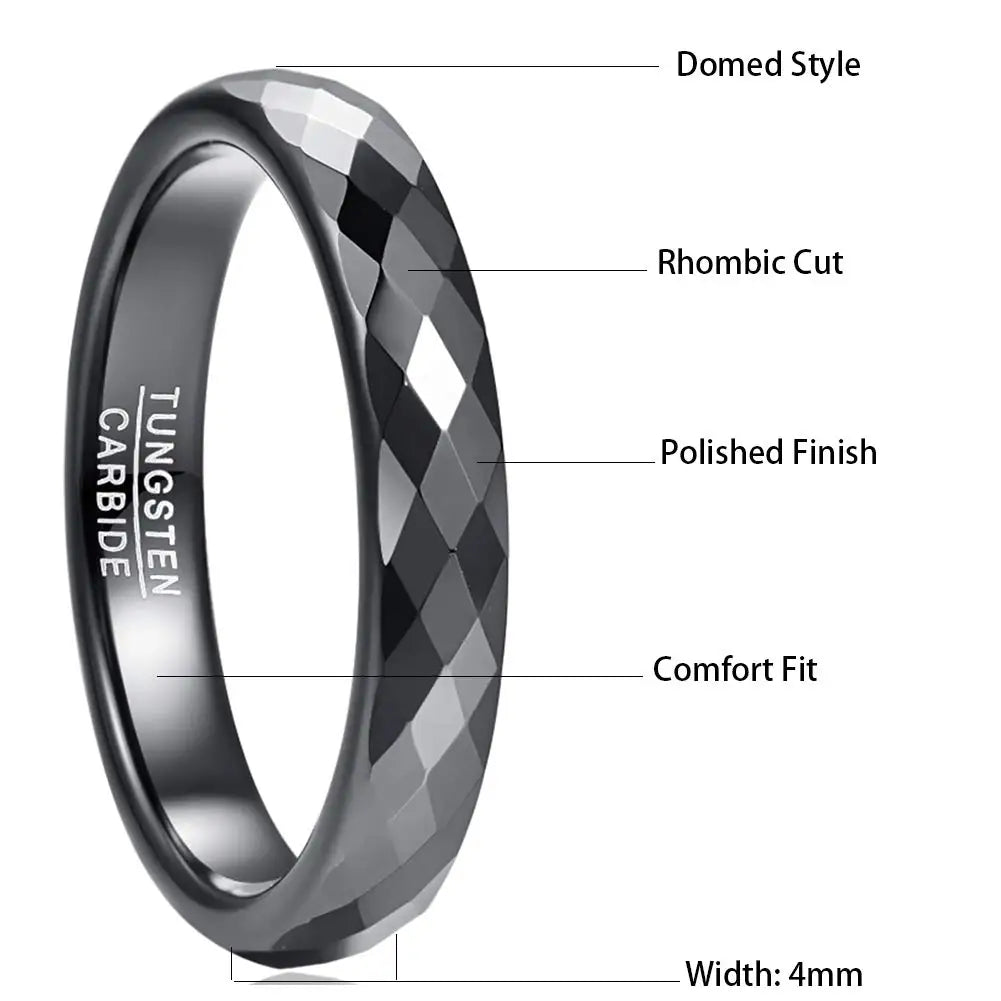 4mm Tungsten Carbide Ring Rose Gold Plating  Wedding Ring For Couple Bands