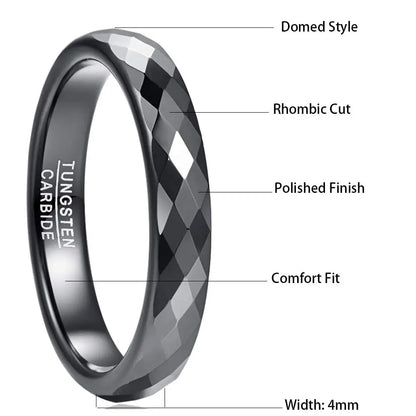 4mm Tungsten Carbide Ring Rose Gold Plating  Wedding Ring For Couple Bands