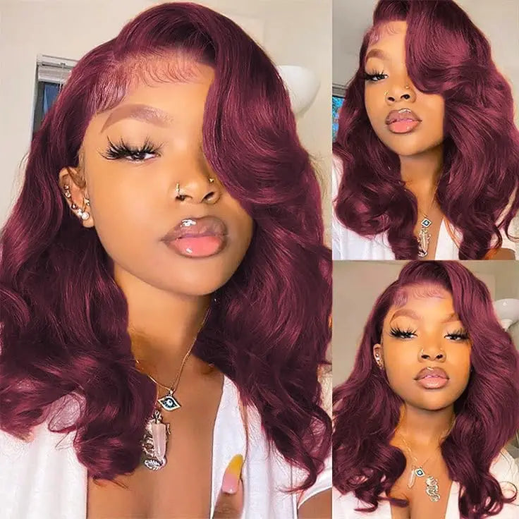 Bob Wig Human Hair 13x4 Frontal Lace Wig Body Wave HD