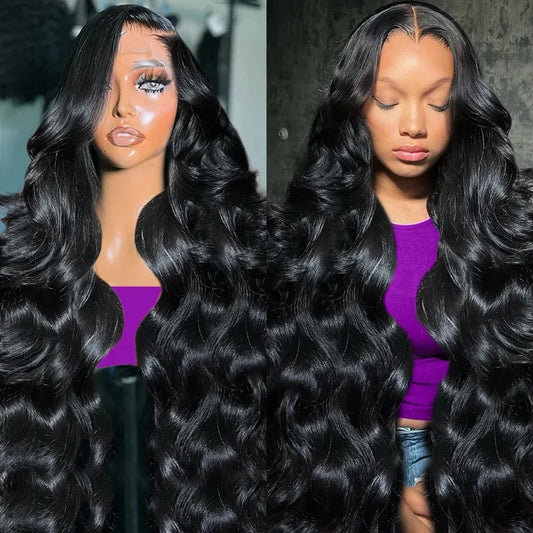 100% Human Hair Body Wave Wigs 13x4 HD Lace Frontal Wigs Pre Plucked Transparent