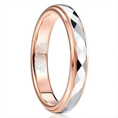 4mm Tungsten Carbide Ring Rose Gold Plating  Wedding Ring For Couple Bands