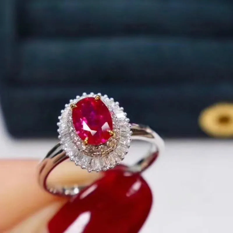 Top Quality Natural and Real Ruby Ring Gemstone Wedding Engagement Rings for Women Fine Jewelry