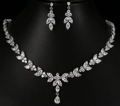 Emmaya Exquisite Jewelry Sets For Women Wedding Party Accessories Cubic Zircon Stud Earrings & Necklace Gift