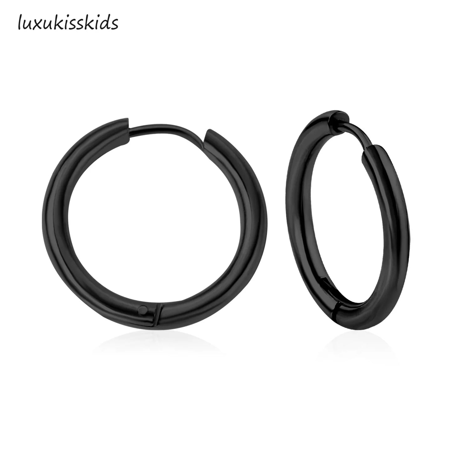 LUXUKISSKIDS Hoop Earrings 1pairs Anti Allergy For Woman/Men Huggie Round Aretes Small серьги Steel Circle Clips Korean