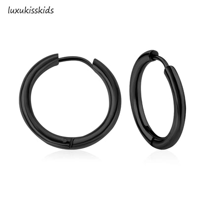 LUXUKISSKIDS Hoop Earrings 1pairs Anti Allergy For Woman/Men Huggie Round Aretes Small серьги Steel Circle Clips Korean