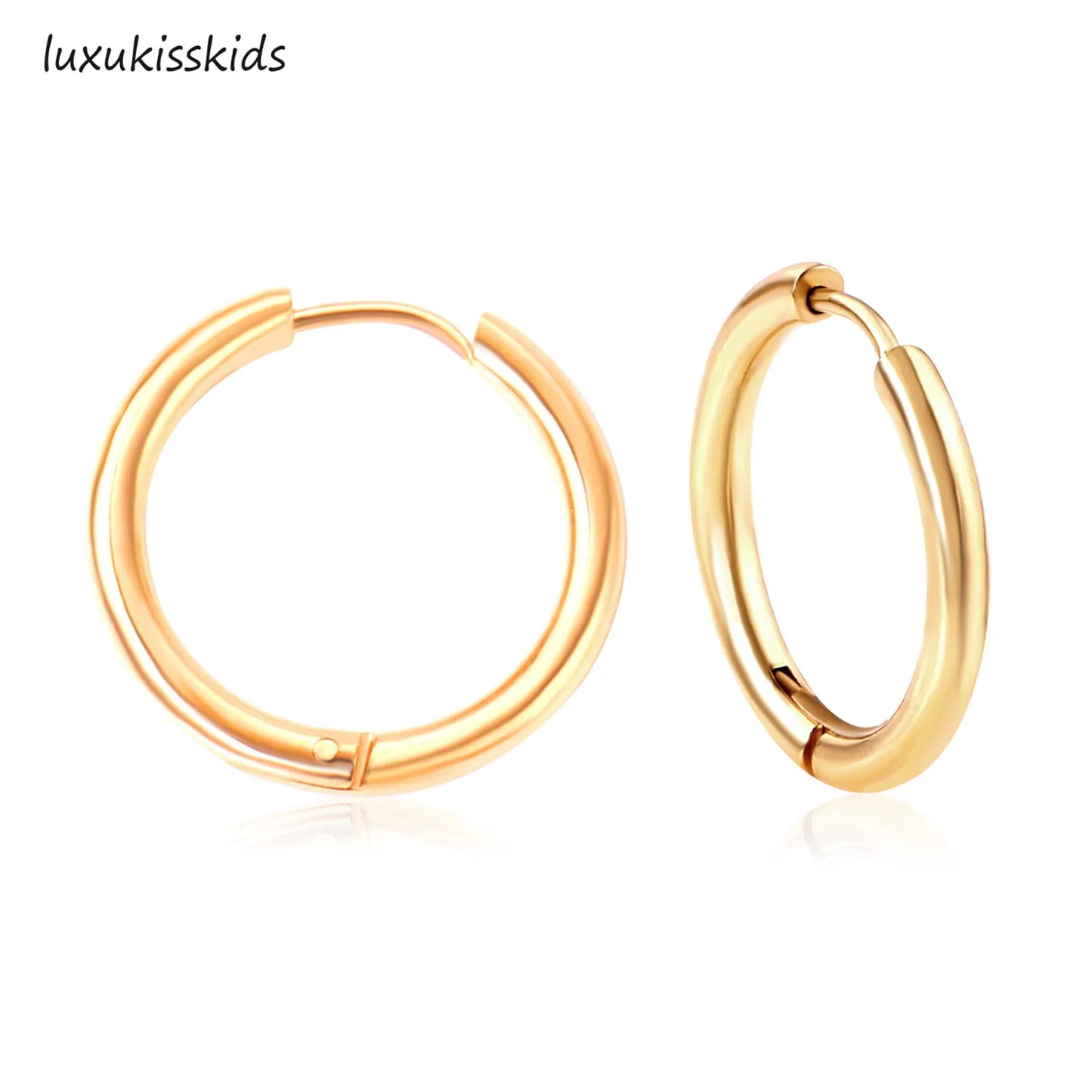 LUXUKISSKIDS Hoop Earrings 1pairs Anti Allergy For Woman/Men Huggie Round Aretes Small серьги Steel Circle Clips Korean