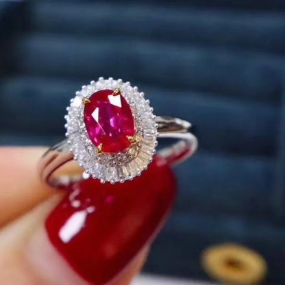 Top Quality Natural and Real Ruby Ring Gemstone Wedding Engagement Rings for Women Fine Jewelry