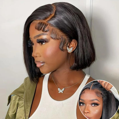 Wear and Go Glueless Wig Bob Human Hair Straight Short Bob Wig