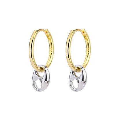 Luxury Shine Stamp 925 Sterling Silver Post Gold Plated Earrings Inlaid Boutique White Zircon Women Hook Drop Earrings Gift