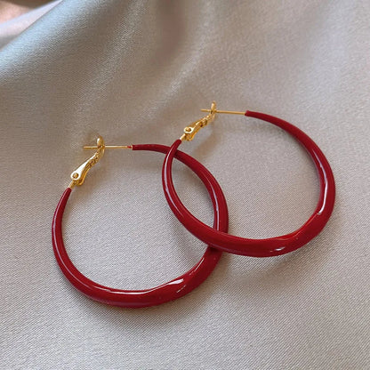 Shiny Big Circel Cross Hoop Earrings for Women Exquisite