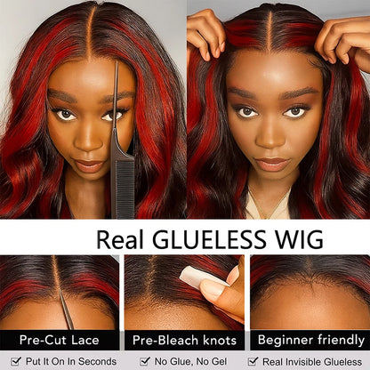 99J Highlight Wig Human Hair 13x4 HD Body Wave Lace Frontal