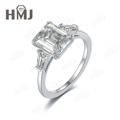Wedding Ring Lab Grown Gemstones 925 Sterling Silver Plated with 18k Gold Proposal Band Gift Trendy Wholesale Charms Elegant