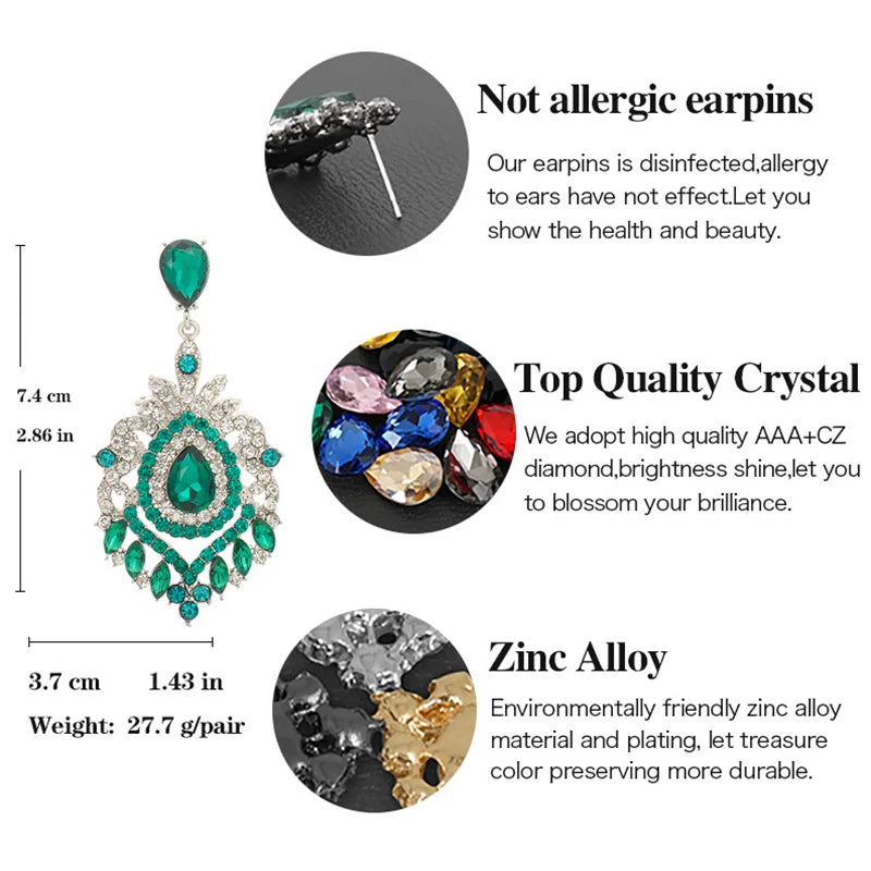 Luxury Crystal Earrings for Women, Retro Earrings, Fashion Jewelry New Arrivals, Hot Selling