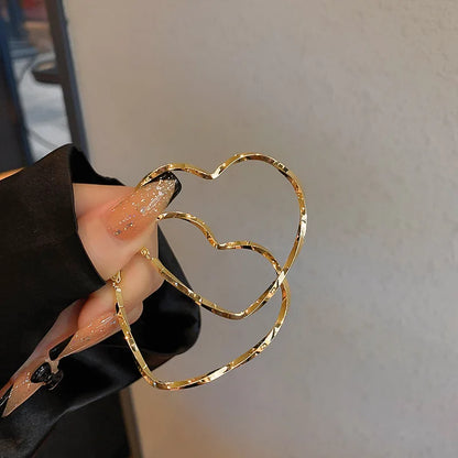 Shiny Big Circel Cross Hoop Earrings for Women Exquisite