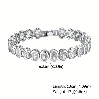 Paperclip Chain Bracelet 14K Gold Plated Cubic Zirconia Watch