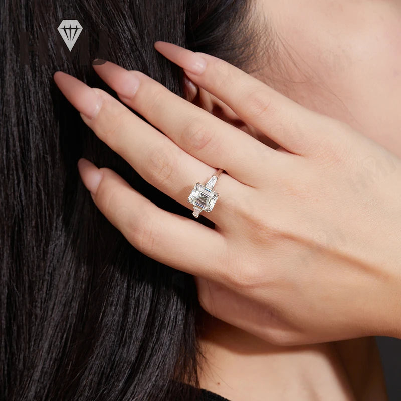 Wedding Ring Lab Grown Gemstones 925 Sterling Silver Plated with 18k Gold Proposal Band Gift Trendy Wholesale Charms Elegant