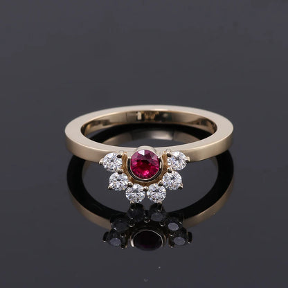 Provence fashions Wedding Ring 10K Solid Gold Ruby Lab Gemstones Vintage Engagement ring Anniversaries Gift Personalized Custom
