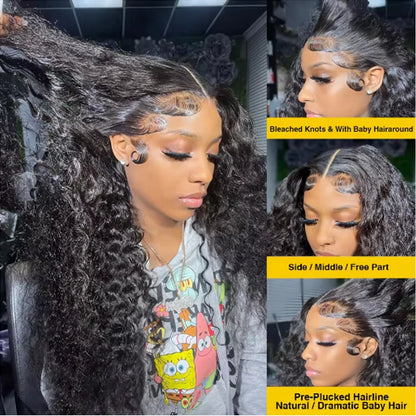 HD Transparent 13x4 13x6 Water Wave Lace Frontal Wig Pre Plucked Wear And Go Wig Human Hair Wigs For Women 4X4 Wig 180 Density