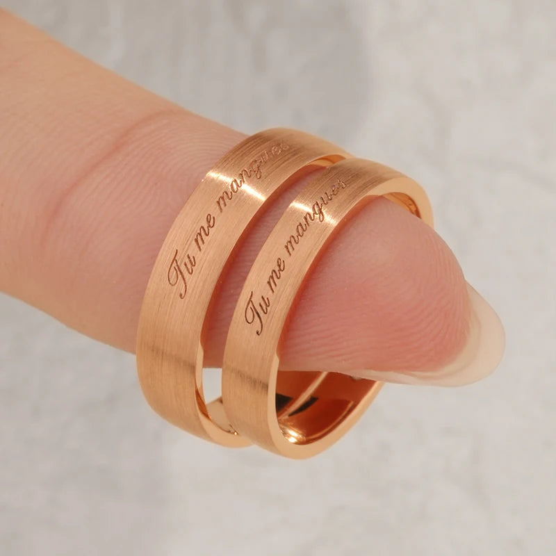 Customizable Engraved Design 18K 14K 9K PT950 Real Gold Wedding Ring Sets for Couple, Rose Gold Diamond Engagement Rings