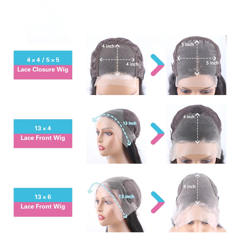 HD Transparent 13x4 13x6 Body Wave Lace Front Human Hair Wigs 30 34 Inch Pre Plucked Lace Frontal Wig 200 Density 4x4 5x5 Wig