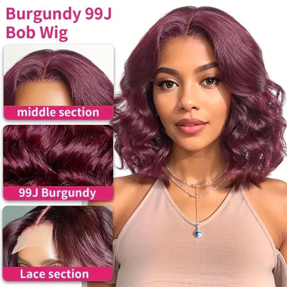 99j Burgundy Lace Front Wigs Human Hair Red Burgundy Wig 220%