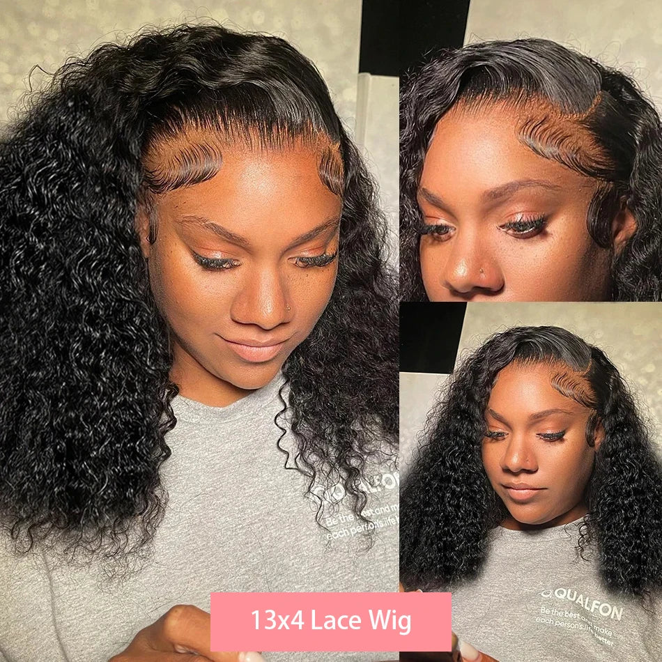 Loose Deep Wave Short Bob 13x4 hd Lace Front Wigs Brazilian