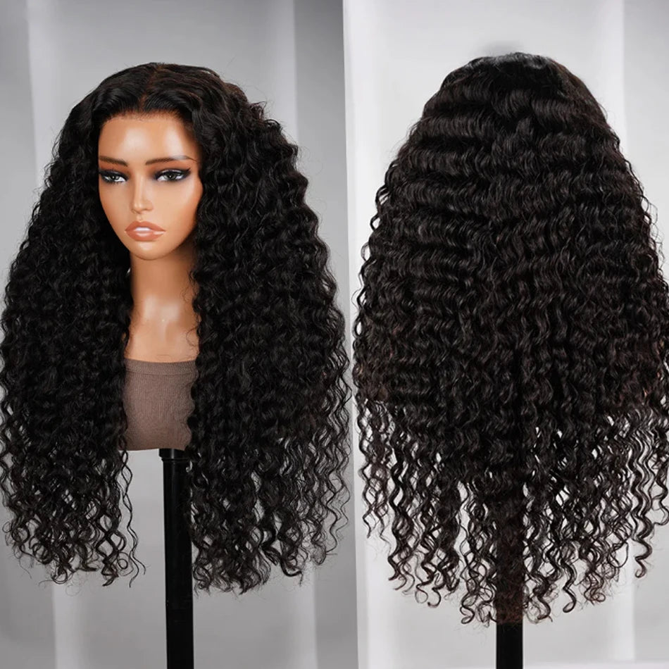 HD Transparent 13x4 13x6 Water Wave Lace Frontal Wig Pre Plucked Wear And Go Wig Human Hair Wigs For Women 4X4 Wig 180 Density