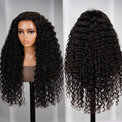 HD Transparent 13x4 13x6 Water Wave Lace Frontal Wig Pre Plucked Wear And Go Wig Human Hair Wigs For Women 4X4 Wig 180 Density