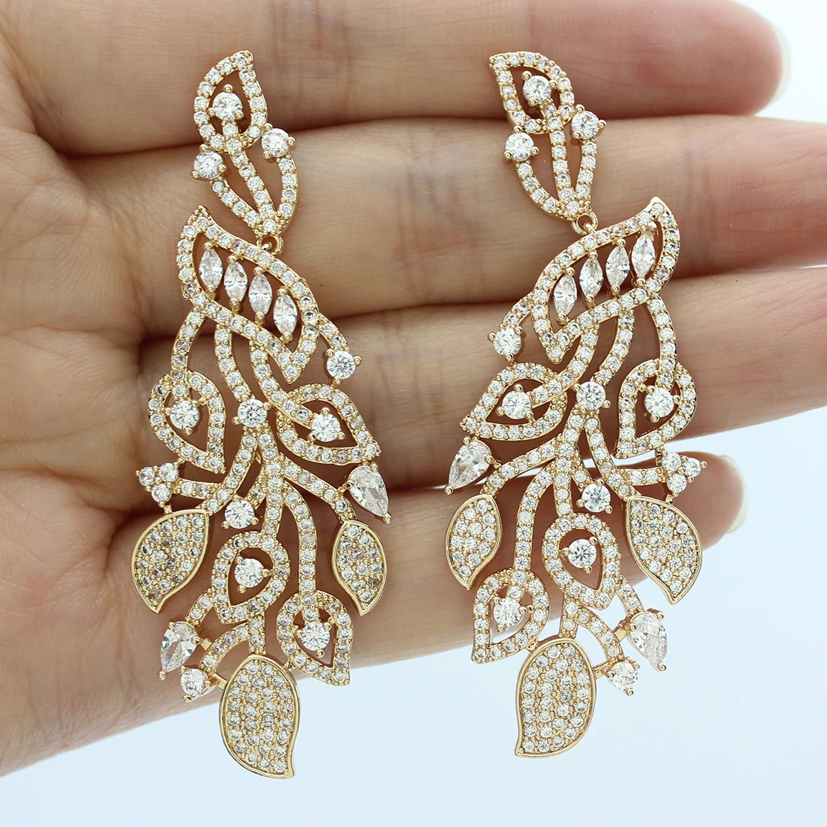 Luxury Evening Party Earrings for Women 2023 Trendy Shiny Flower Plant Dangle Earrings Purple Golden Jewelry Gift Wife