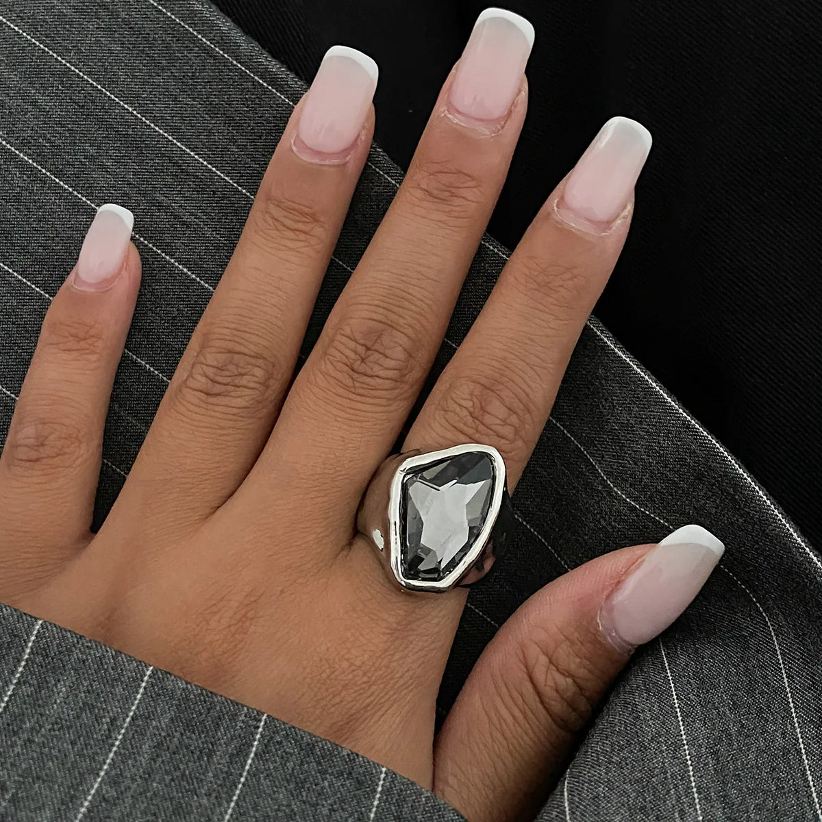 Silver Color Rhinestone Ring Multi-layer Winding Rings for Women