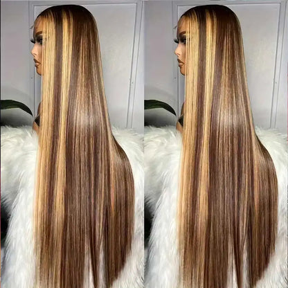 Highlight Wigs Colored Straight Lace Front Human Hair Wigs