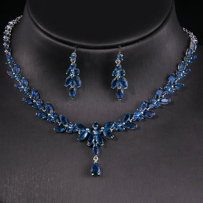 Emmaya Exquisite Jewelry Sets For Women Wedding Party Accessories Cubic Zircon Stud Earrings & Necklace Gift