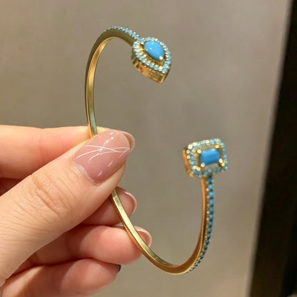 Cubic Zirconia Adjustable Open Bangle Bracelets for Women