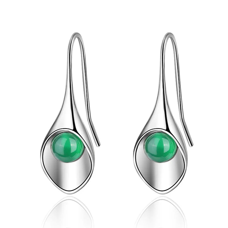 Luxury Shine Stamp 925 Sterling Silver Post Gold Plated Earrings Inlaid Boutique White Zircon Women Hook Drop Earrings Gift