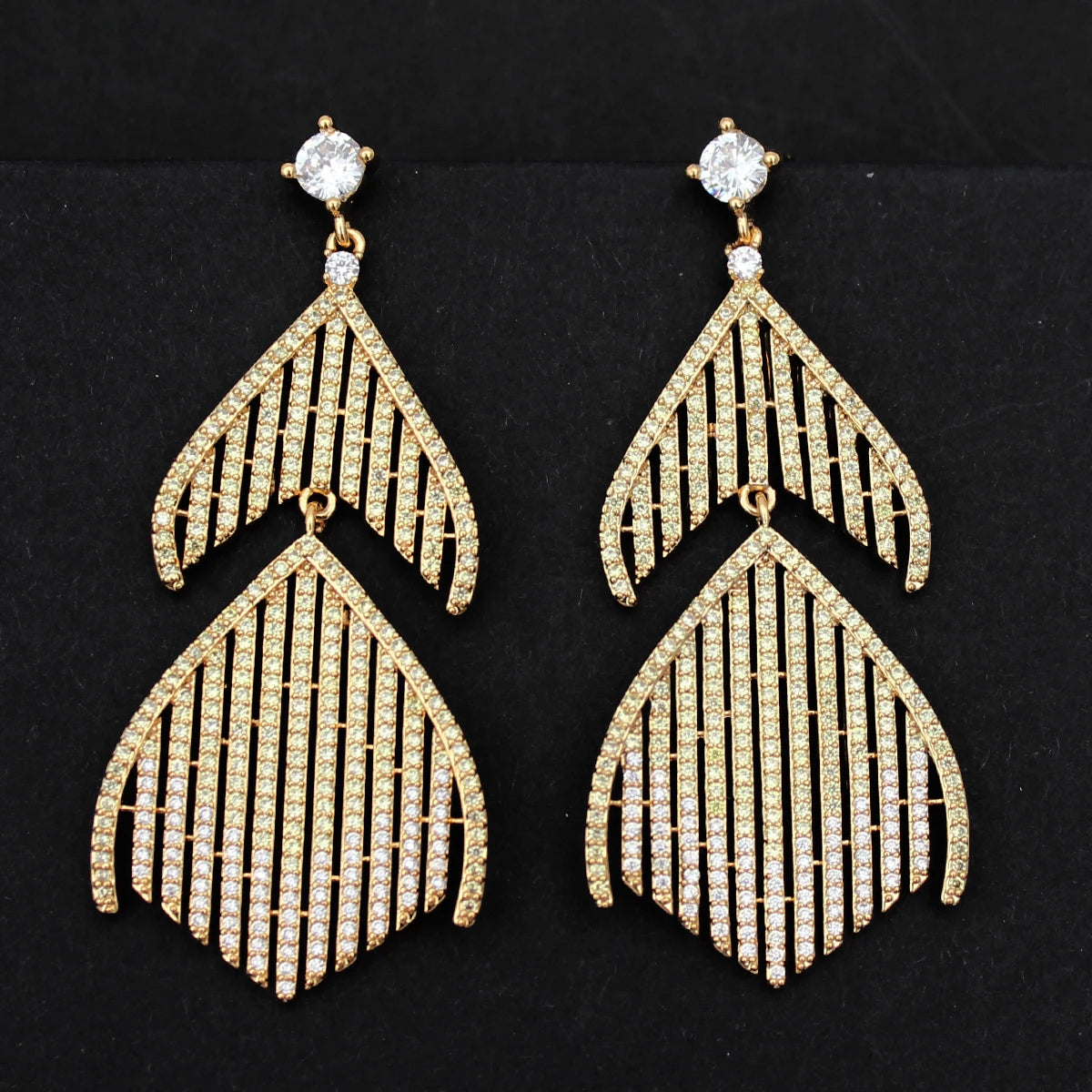 Luxury Evening Party Earrings for Women 2023 Trendy Shiny Flower Plant Dangle Earrings Purple Golden Jewelry Gift Wife