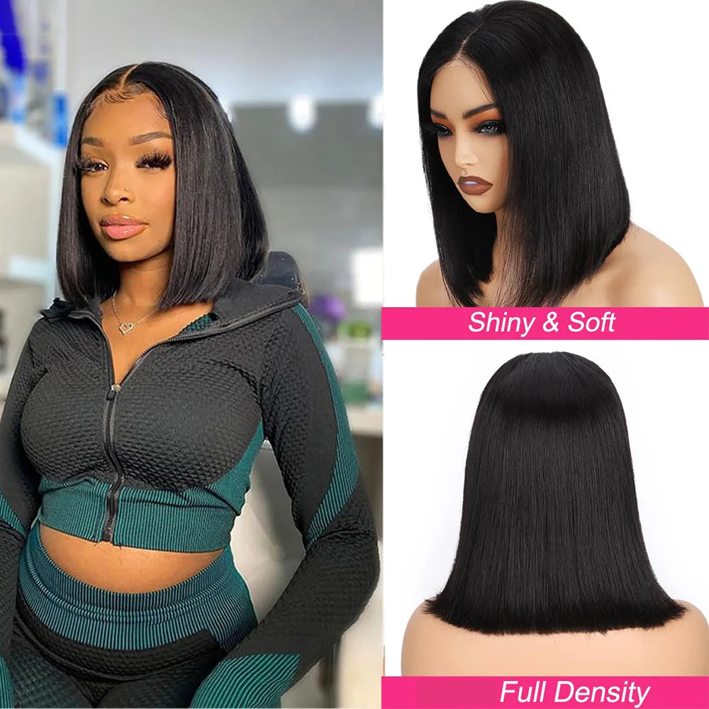 Wear and Go Glueless Wig Bob Human Hair Straight Short Bob Wig