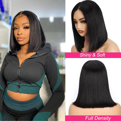 Wear and Go Glueless Wig Bob Human Hair Straight Short Bob Wig