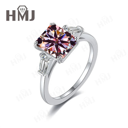 Wedding Ring Lab Grown Gemstones 925 Sterling Silver Plated with 18k Gold Proposal Band Gift Trendy Wholesale Charms Elegant