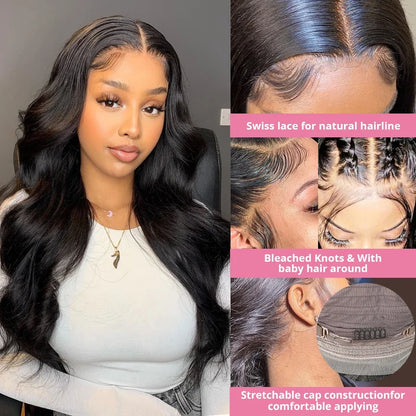Body Wave 13x4 13x6 Hd Transparent Lace Front Wigs Human Hair Wig Brazilian  30 40 Inch Body Wave Lace Frontal