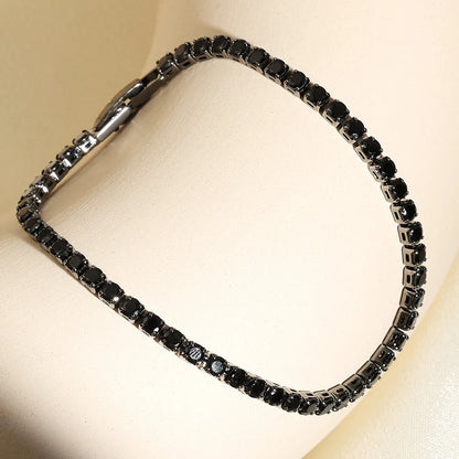 Exquisite Shiny Pink Black Zircon Decor Bracelets For Women