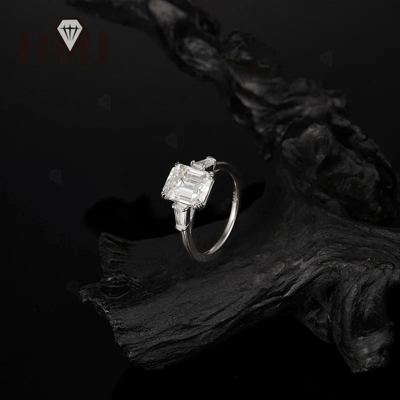 Wedding Ring Lab Grown Gemstones 925 Sterling Silver Plated with 18k Gold Proposal Band Gift Trendy Wholesale Charms Elegant