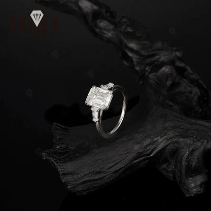 Wedding Ring Lab Grown Gemstones 925 Sterling Silver Plated with 18k Gold Proposal Band Gift Trendy Wholesale Charms Elegant