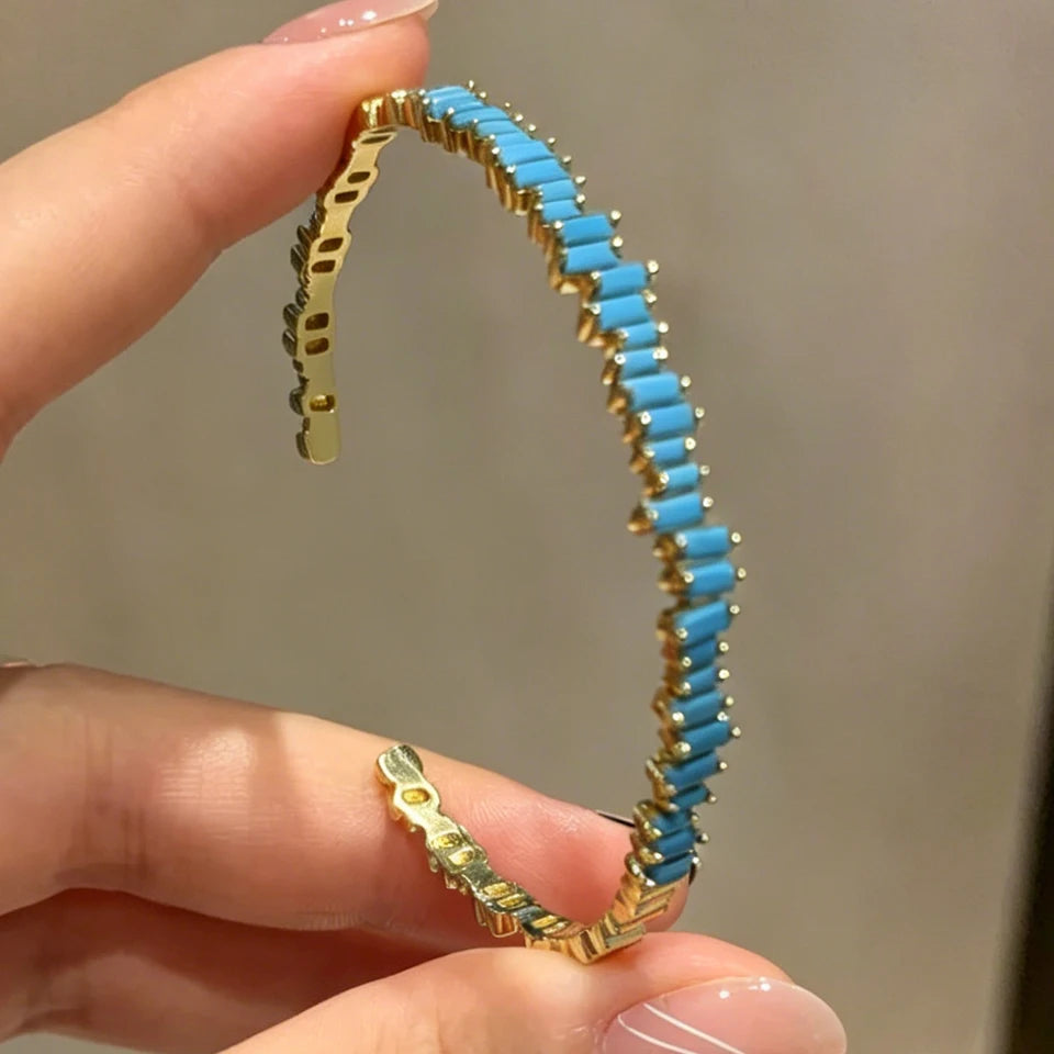 Cubic Zirconia Adjustable Open Bangle Bracelets for Women