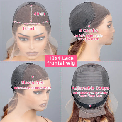 1B/30 Highlight Bob Wig Human Hair 13x4 Ombre Lace Front Wigs