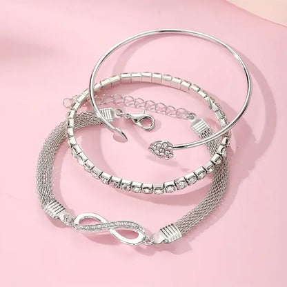 Vintage Crystal Rhinestone Heart Bracelets for Women Fashion