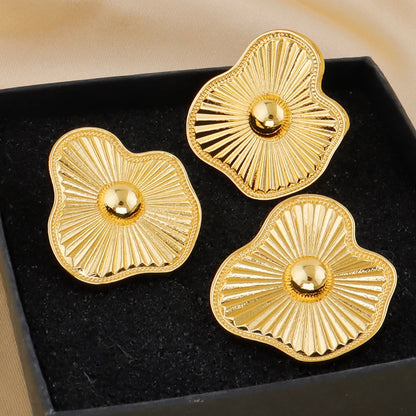 Luxury Handmade Big Earrings Ring Set  Plated Dubai Chain Wedding Jewelry Bridal Accessory Arab Turkis Earrings Women