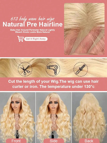 200 Density 613 Human Hair Wig 13x6 Hd Lace Frontal